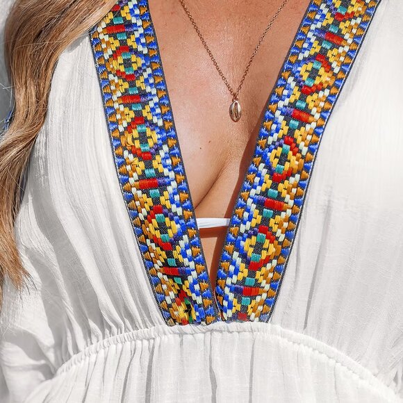 Cupshe Deep Waters White Cover-Up Mini Dress Size S | NWT | Beach Vacation Style - Picture 4 of 5